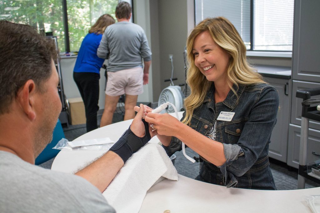 Physical therapy for patient with hand and wrist pain